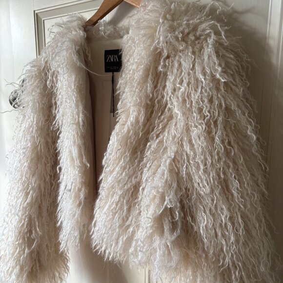 Zara Faux Fur Coat S - Picture 4 of 6